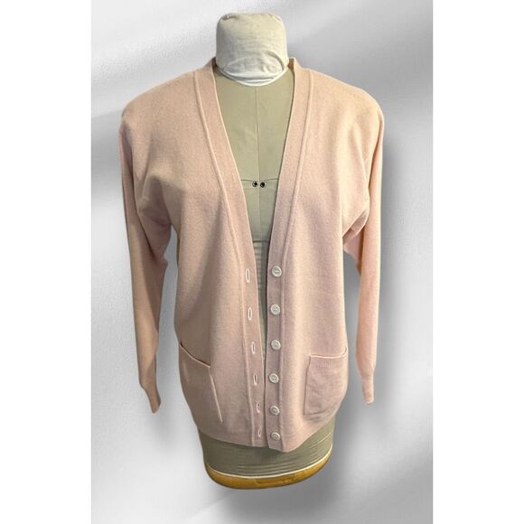 Preston & York Cashmere Cardigan Sz. M Light Pink - Picture 2 of 10